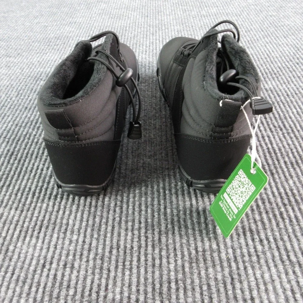 HIKE FOOTWEAR Snow Boots 43 Mens Size 9.5 Black Insulated Faux Fur Lined NWT
